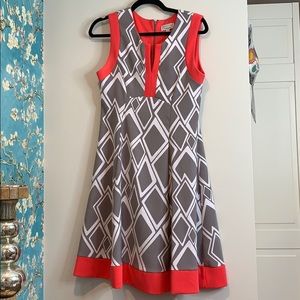 Pink, White, and Grey Signature dress.